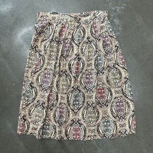 Vintage Kathie Lee Paisley Boho Made In Usa Midi Skirt